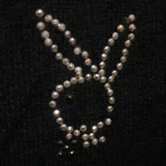 VTG 2000’s Playboy Women’s Black T Shirt Embelished W/Rhinestones Playboy Logo - Picture 6 of 14